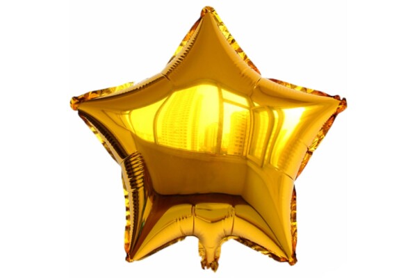 Фольгированная золотая звезда 46 см