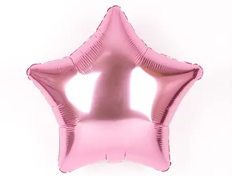 Фольгированная розовая звезда металлик 46 см