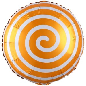 Фольгированный оранжевый круг спираль 46 см