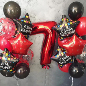 Набор красных шаров на 7 лет на день рождения