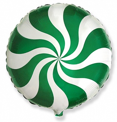 Фольгированный зелёный круг леденец 46 см