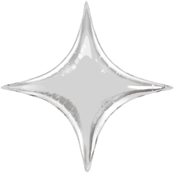Звезда 4 конечная серебро 71 см