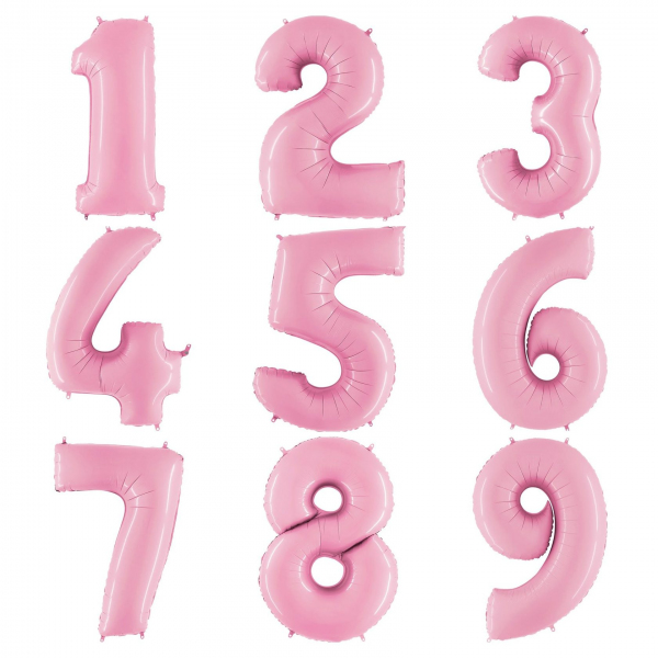 Фольгированные розовые цифры 102 см