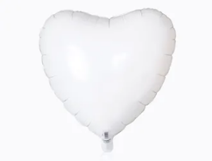 Фольгированное белое сердце 46 см