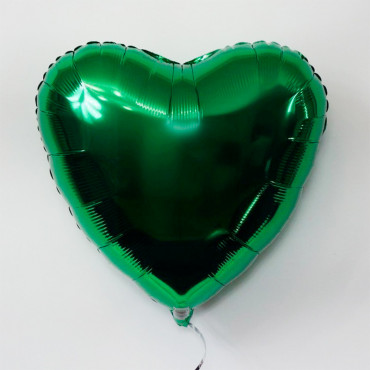 Фольгированное зелёное сердце 46 см