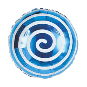 Фольгированный синий круг спираль 46 см