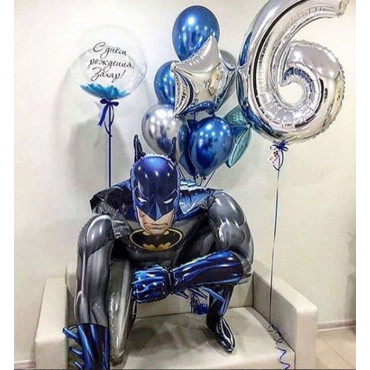 Сет шаров на день рождения мальчика с Бэтменом