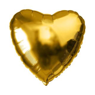 Фольгированное золотое сердце 46 см