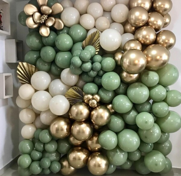Оливковая фотозона из шариков