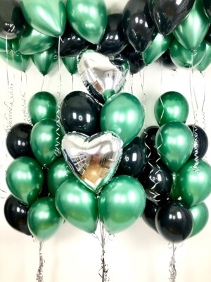 Набор шаров для мужчины в черно зелёном цвете